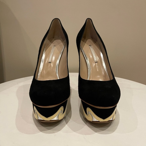 Nicholas Kirkwood Black Suede Platform Pumps Size 36.5 - Picture 2 of 5